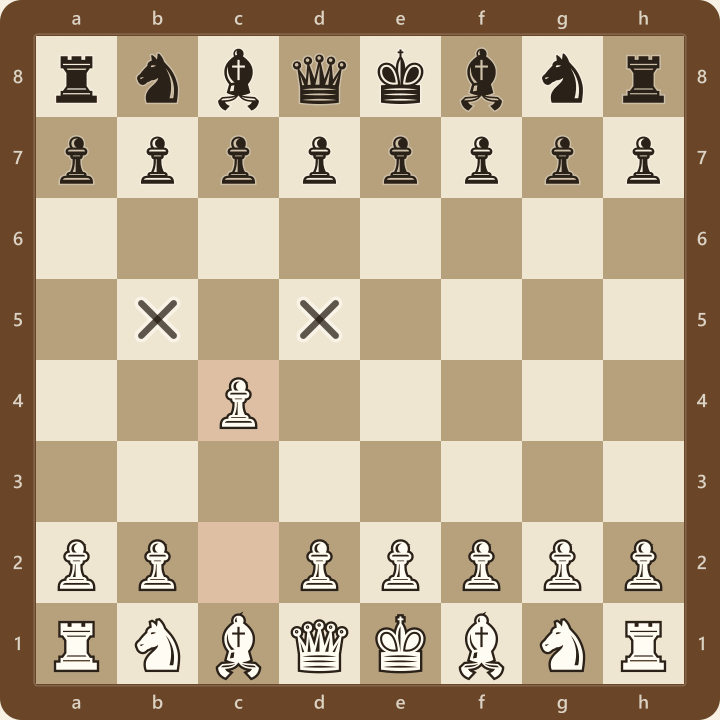 The English Opening after 1.c4. The pawn attacks the d5 square from the side rather than occupying the centre itself